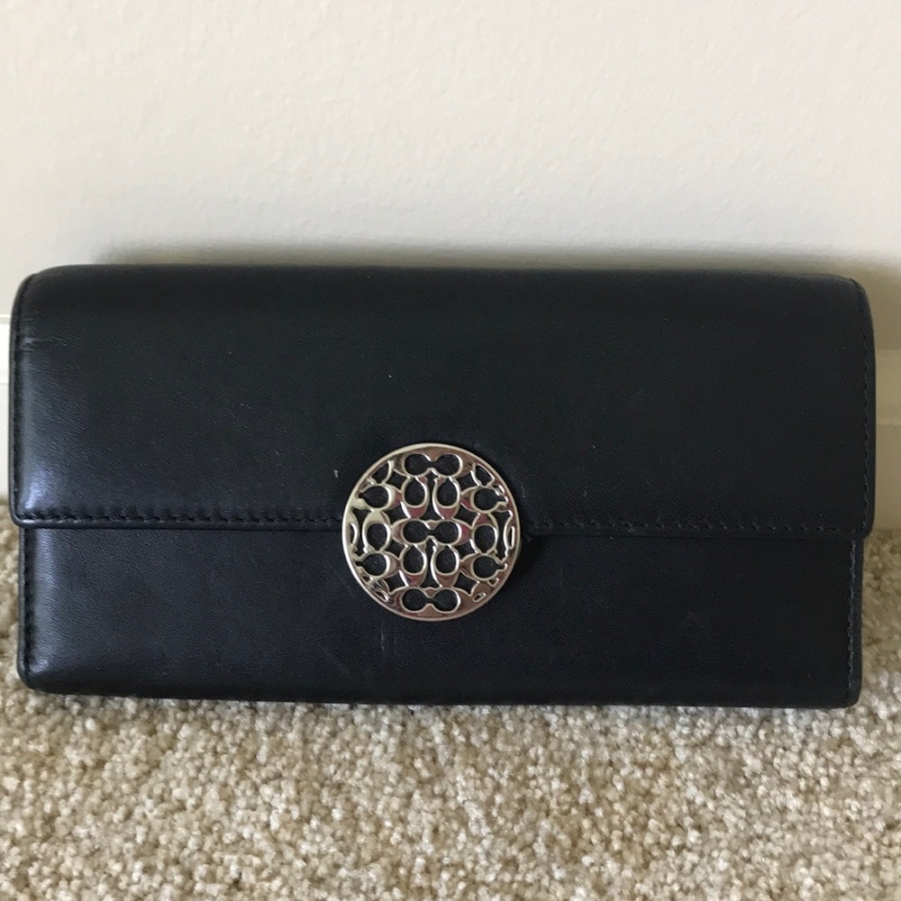 Black Coach Leather Wallet